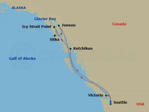 Itinerary schematic diagram