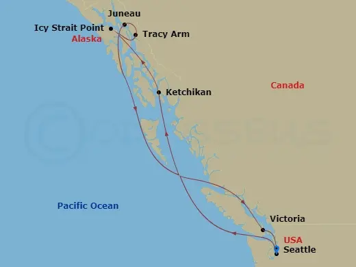 Itinerary schematic diagram