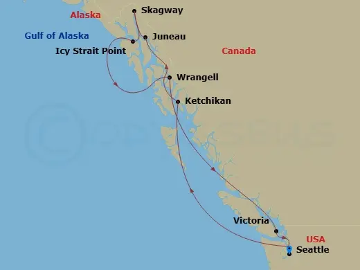 Itinerary schematic diagram