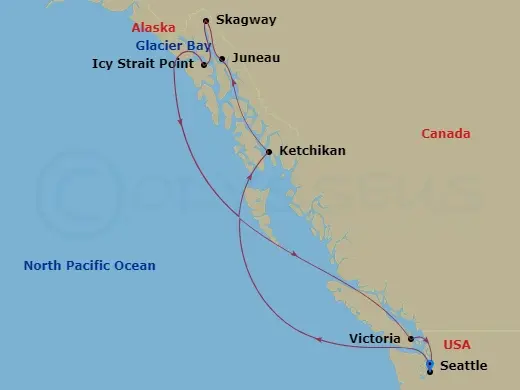 Itinerary schematic diagram