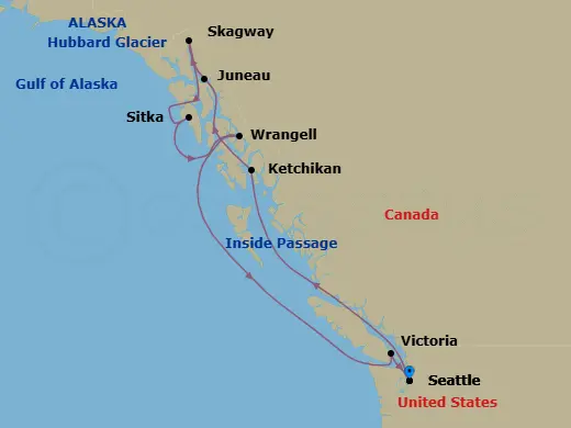 Itinerary schematic diagram