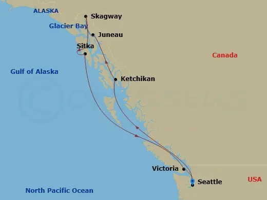 Itinerary schematic diagram
