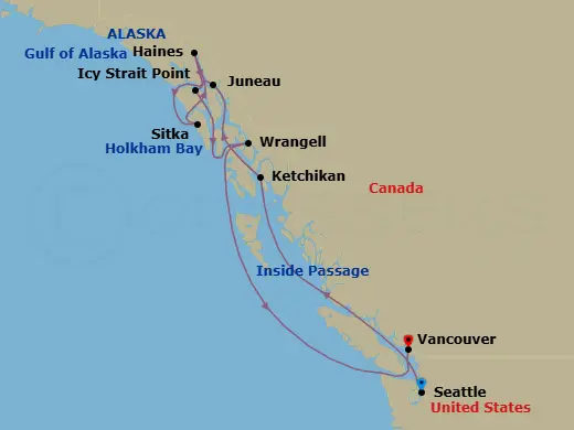 Itinerary schematic diagram