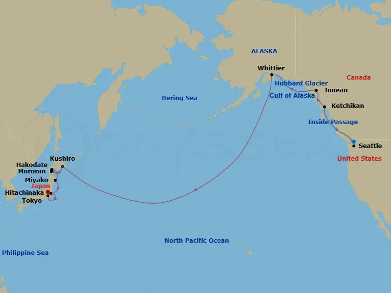 Itinerary schematic diagram