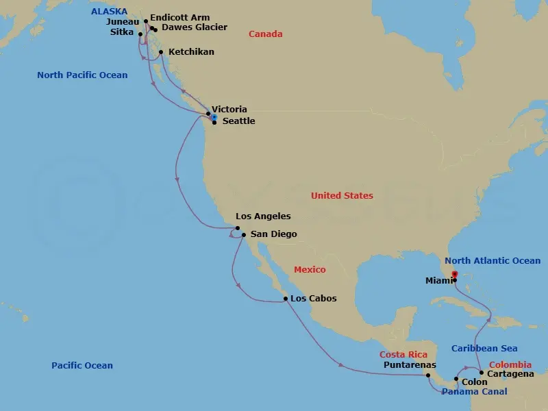 Itinerary schematic diagram