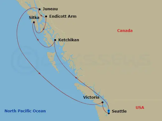Itinerary schematic diagram