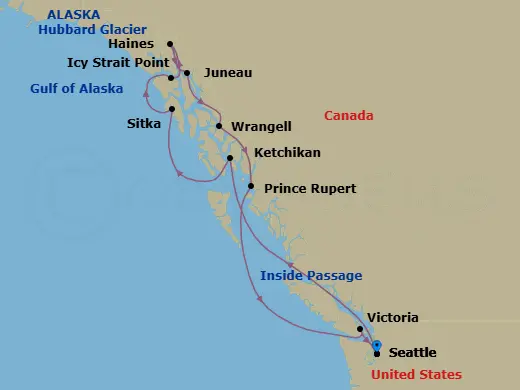 Itinerary schematic diagram