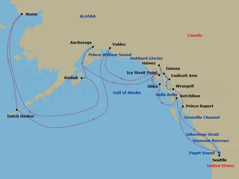 Itinerary schematic diagram