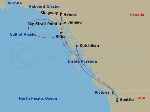Itinerary schematic diagram