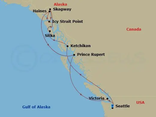 Itinerary schematic diagram