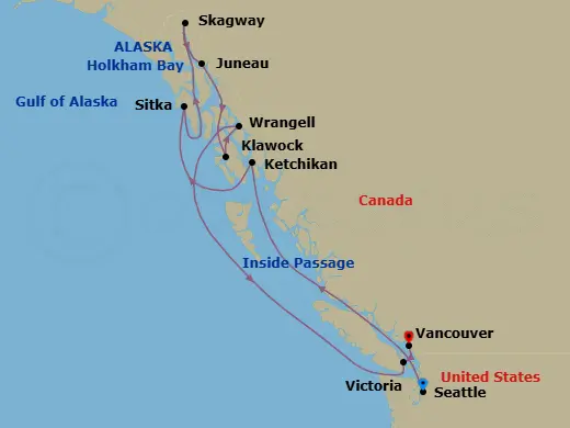 Itinerary schematic diagram