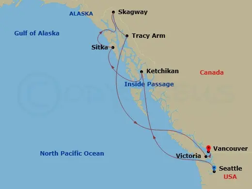 Itinerary schematic diagram