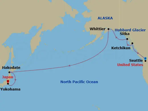 Itinerary schematic diagram