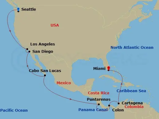 Itinerary schematic diagram