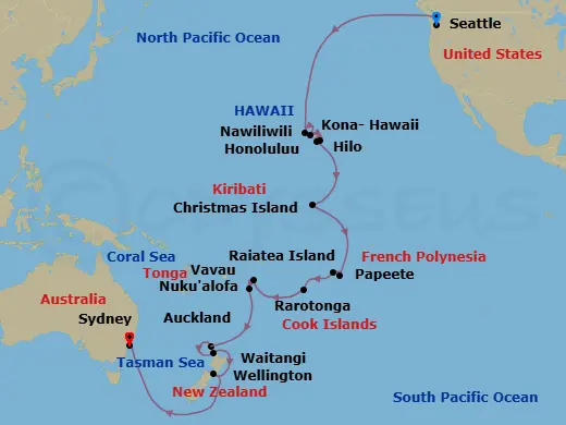 Itinerary schematic diagram
