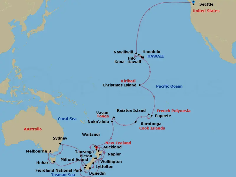 Itinerary schematic diagram