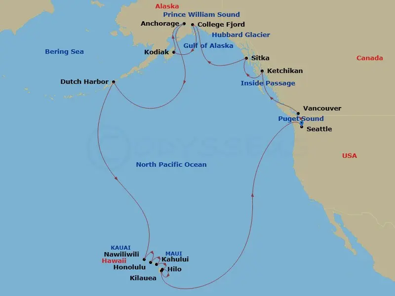 Itinerary schematic diagram