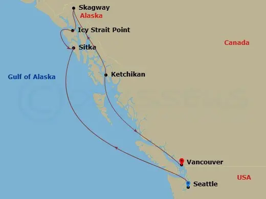 Itinerary schematic diagram