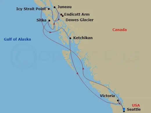 Itinerary schematic diagram