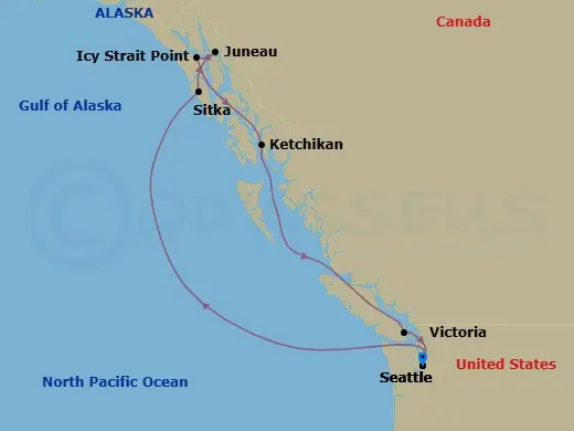 Itinerary schematic diagram