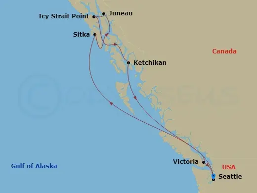 Itinerary schematic diagram