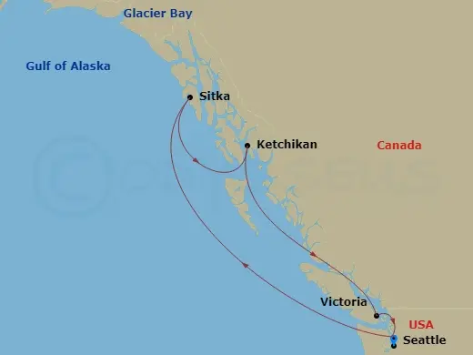 Itinerary schematic diagram
