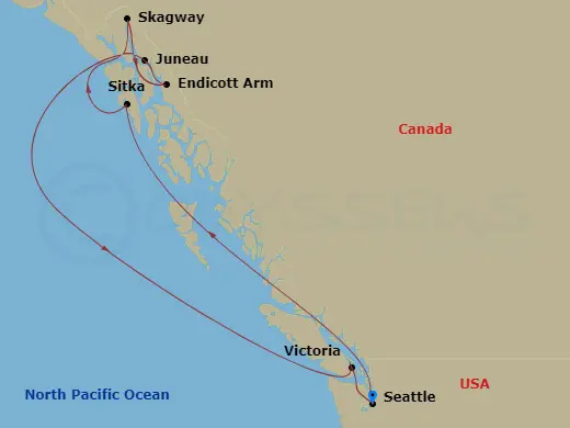 Itinerary schematic diagram