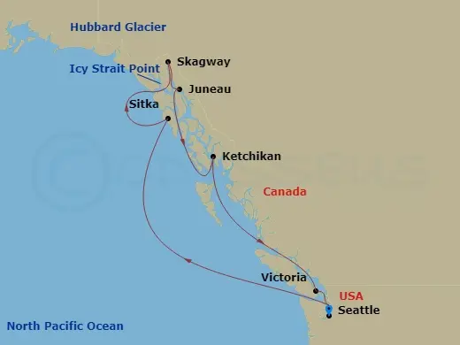 Itinerary schematic diagram