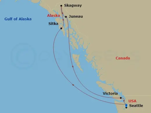 Itinerary schematic diagram