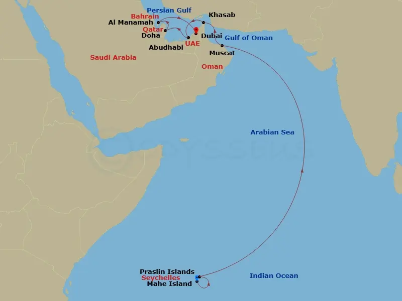 Itinerary schematic diagram