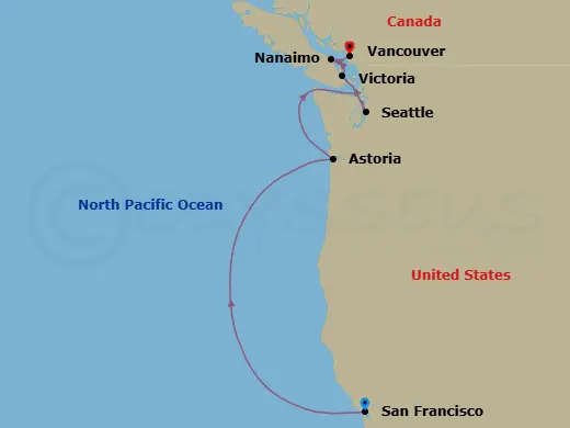 Itinerary schematic diagram