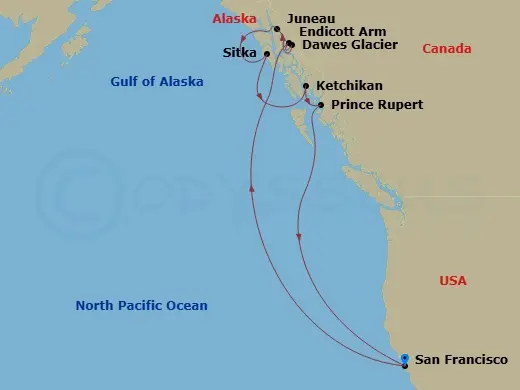 Itinerary schematic diagram