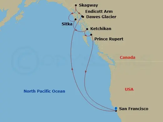 Itinerary schematic diagram