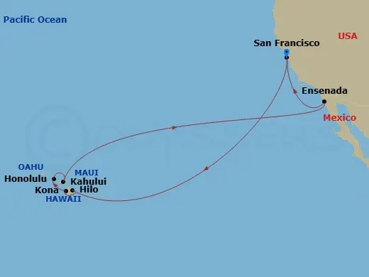 Itinerary schematic diagram