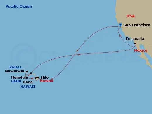Itinerary schematic diagram