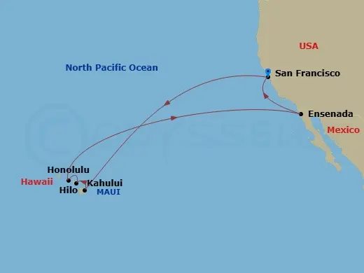 Itinerary schematic diagram