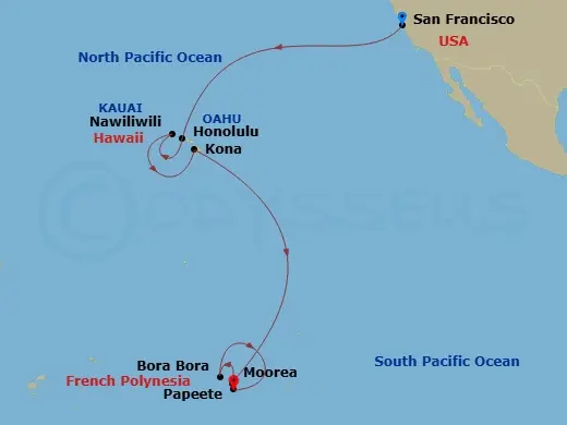 Itinerary schematic diagram