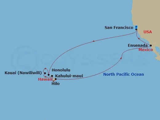 Itinerary schematic diagram