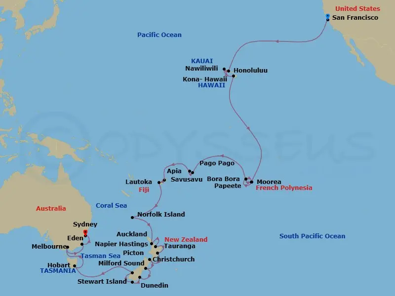Itinerary schematic diagram