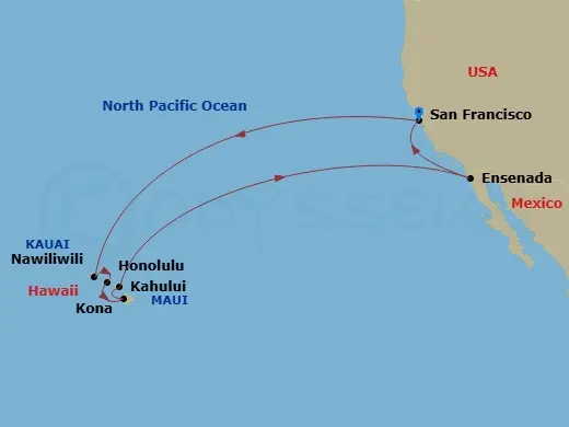 Itinerary schematic diagram