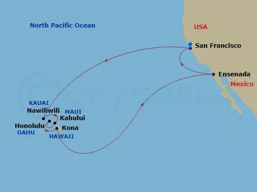 Itinerary schematic diagram