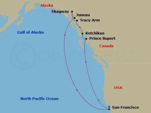 Itinerary schematic diagram