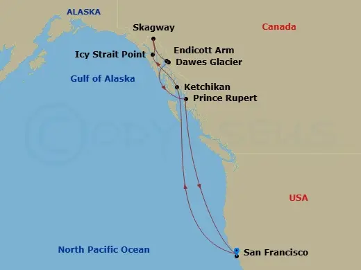 Itinerary schematic diagram