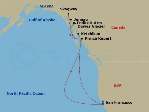 Itinerary schematic diagram