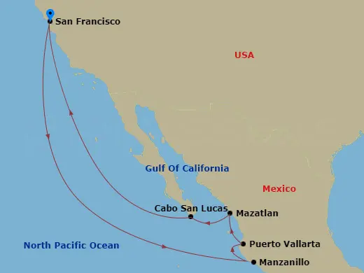 Itinerary schematic diagram