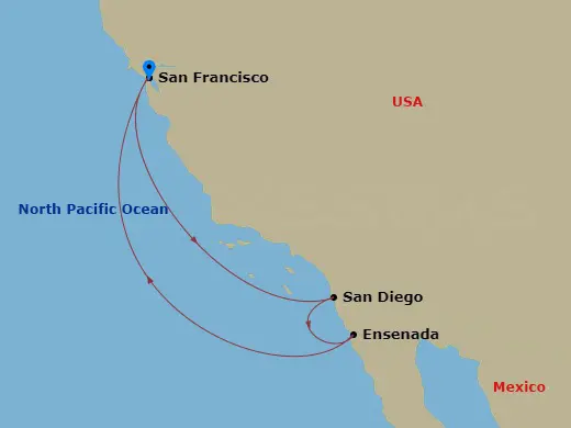 Itinerary schematic diagram