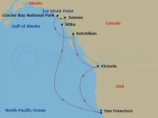Itinerary schematic diagram