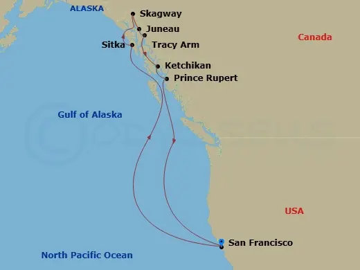 Itinerary schematic diagram