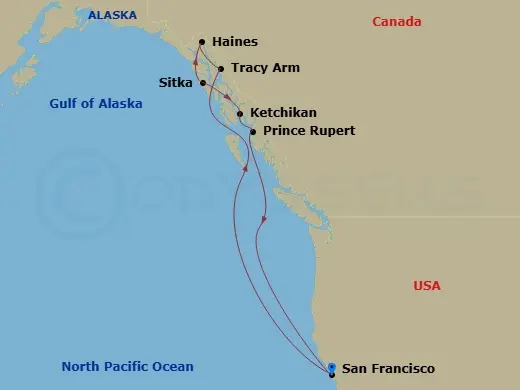 Itinerary schematic diagram