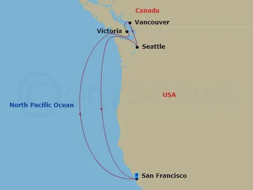 Itinerary schematic diagram